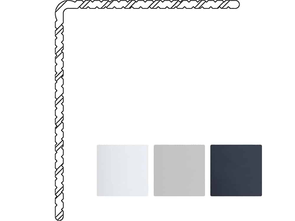 Twinson Alu Rand-/Abschlussprofil, 50 x 42 mm, 3 Farben