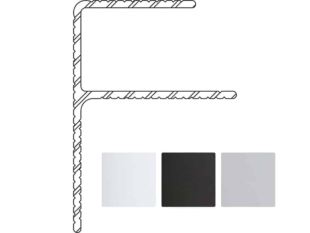 Twinson Alu Rand-/Abschlussprofil, 57 x 30 mm, 3 Farben