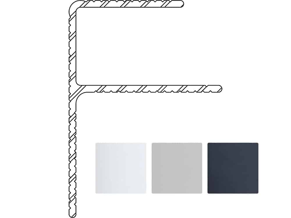 Twinson Alu Rand-/Abschlussprofil, 57 x 30 mm, 3 Farben