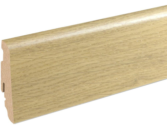 Sockelleiste SU060L MD furniert 19 x 58 mm Eiche weiß FLEI262 lackiert, 240 cm