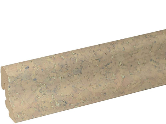 Sockelleiste SU018L MD furniert 18,5 x 38,5 mm Kork grob 0350 lackiert FRKO002, 240 cm