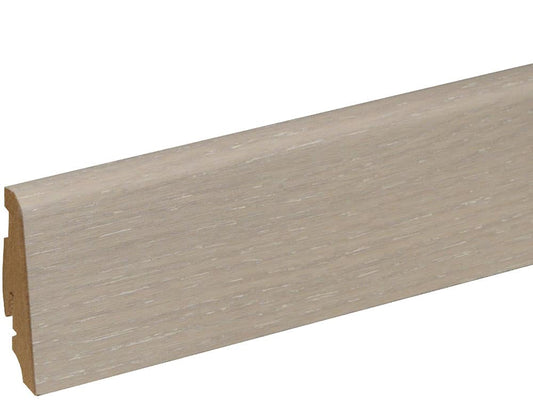 Sockelleiste SU060L MD furniert 19 x 58 mm Eiche weiß FLEI202 lackiert, 240 cm