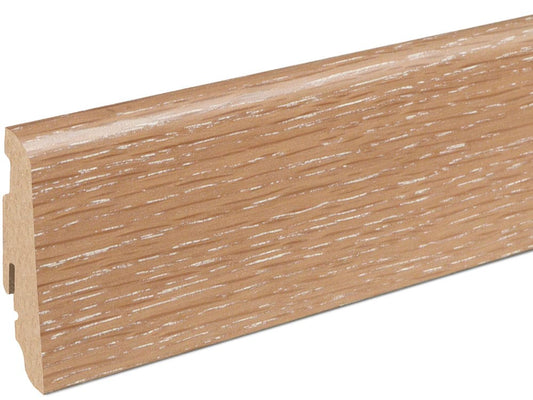 Sockelleiste SU060L MD furniert 19 x 58 mm Eiche sandbraun FLEI265 lackiert, 240 cm