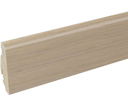 Sockelleiste SU060L MD furniert 19 x 58 mm Eiche weiß FLEI203 lackiert, 240 cm