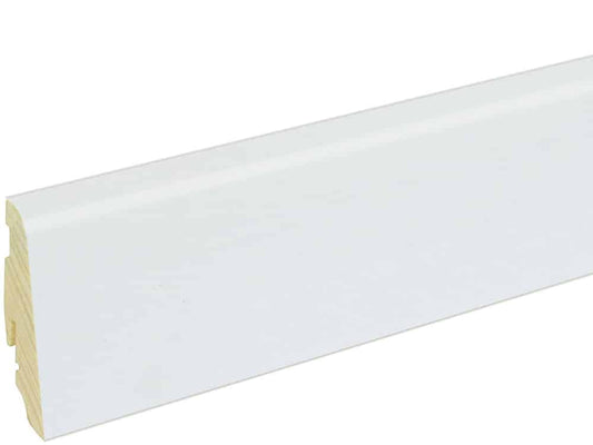 Sockelleiste SU060L FA furniert 19 x 58 mm Buche weiß RAL9010 FRBU071 lackiert, 250 cm