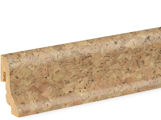 Sockelleiste SU018L FA furniert 18,5 x 38,5 mm Kork grob FRKO002 lackiert, 250 cm