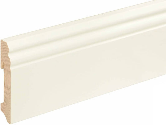 Sockelleiste profiliert L0089L, RAL9010 18 x 96 mm Fichte/Kiefer weiß lackiert, 240 cm