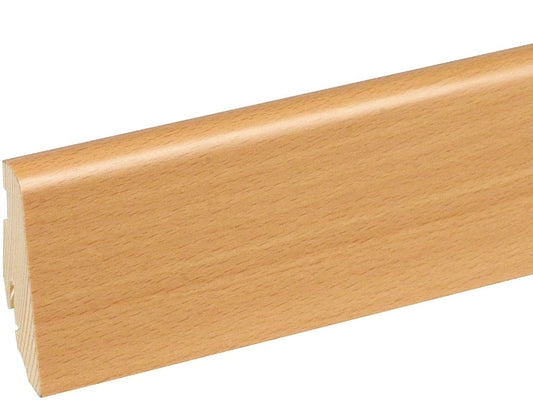 Sockelleiste SU060L FA furniert 19 x 58 mm Buche gedämpft LHD FLBU084 lackiert, 250 cm