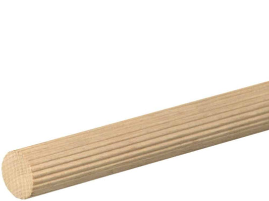 Rundstab gerillt 20 mm Buche roh, 100 cm