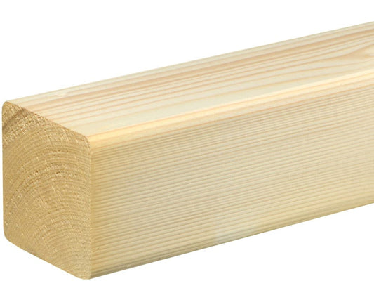 Rahmenholz gerundet 68 x 68 mm Fichte/Kiefer astig A roh, 240 cm