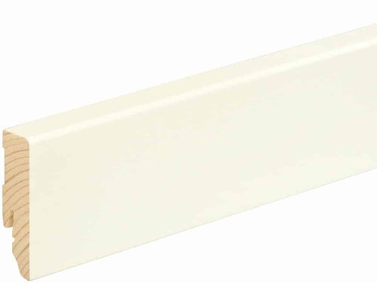 Sockelleiste eckig L0153L, RAL9010 16 x 58 mm Fichte/Kiefer weiß lackiert, 240 cm