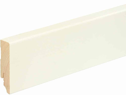 Sockelleiste eckig L0155L, RAL9010 18 x 70 mm Fichte/Kiefer weiß lackiert, 240 cm
