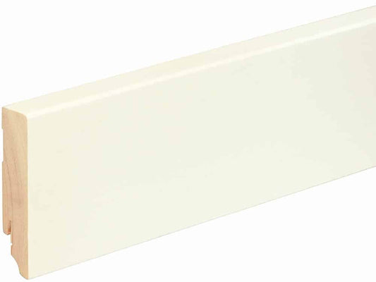 Sockelleiste eckig L0156L, RAL9010 18 x 80 mm Fichte/Kiefer weiß lackiert., 240 cm