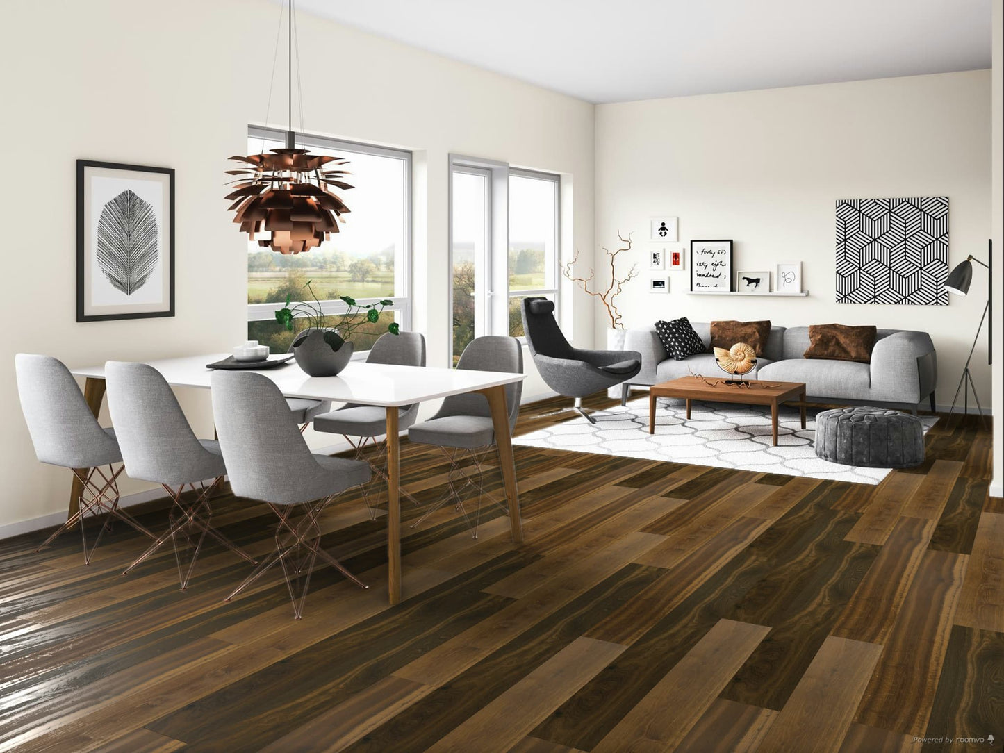 Bauwerk Villapark, Landhausdiele, Eiche geräuchert 24, gebürstet, matt versiegelt