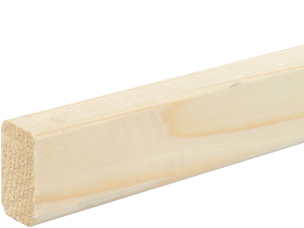 Rahmenholz gerundet 24 x 44 mm Fichte/Kiefer astig A roh, 240 cm