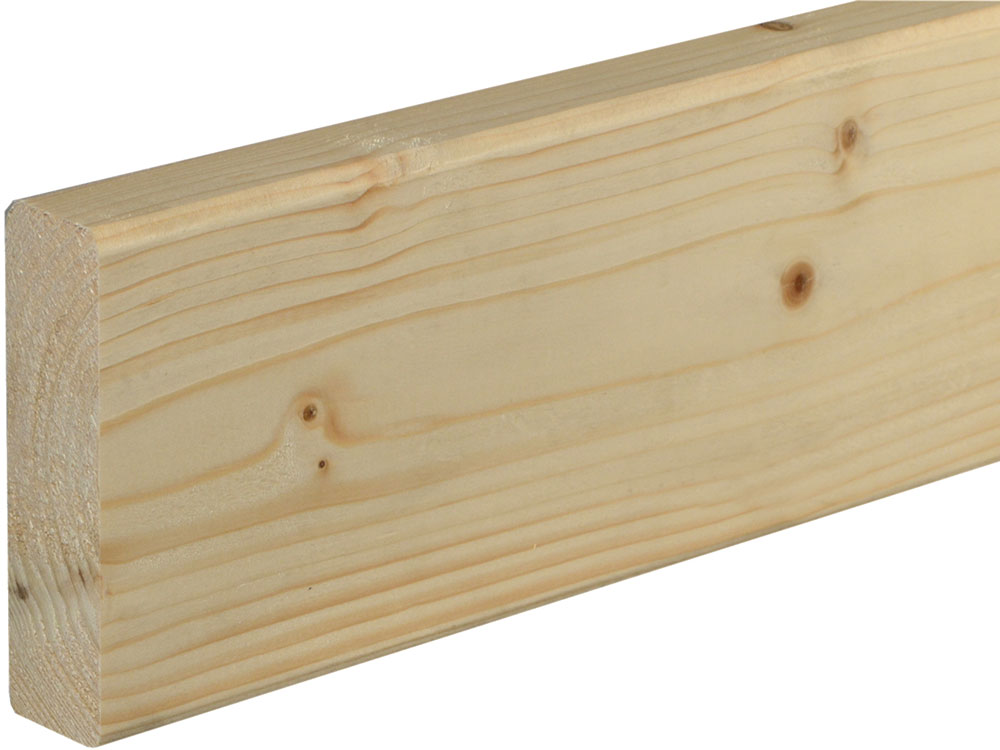 Rahmenholz gerundet 27 x 95 mm Fichte/Kiefer astig A roh, 240 cm