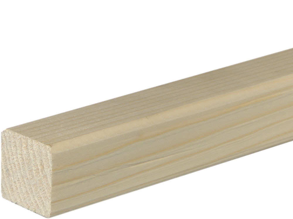 Rahmenholz gerundet 38 x 38 mm Fichte/Kiefer astig A roh, 240 cm