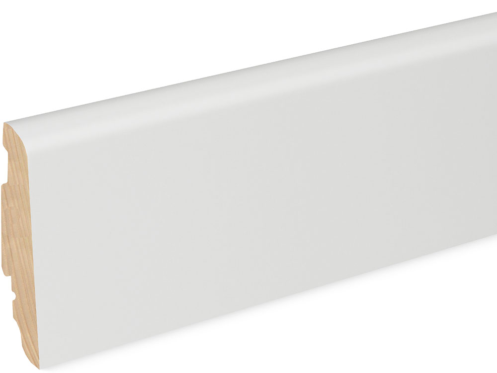 Sockelleiste SU060L FA foliert 19 x 58 mm Weiß RAL9016 FLFO004 lackiert, 250 cm